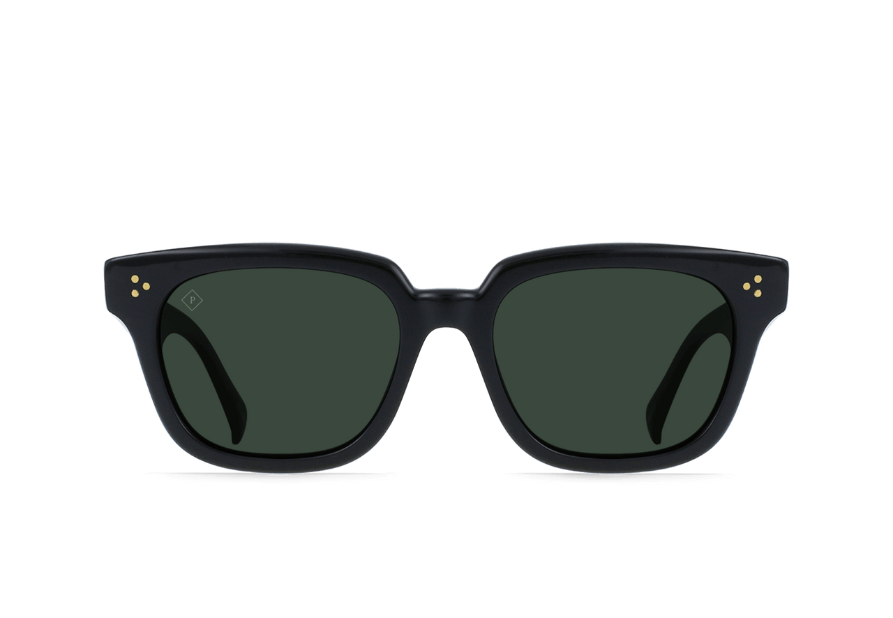 RAEN PHONOS SUNGLASSES - RECYCLED BLACK/GREEN POLARIZED