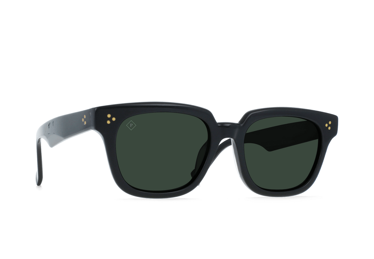 RAEN PHONO SUNGLASSES - RECYCLED BLACK/GREEN POLARIZED