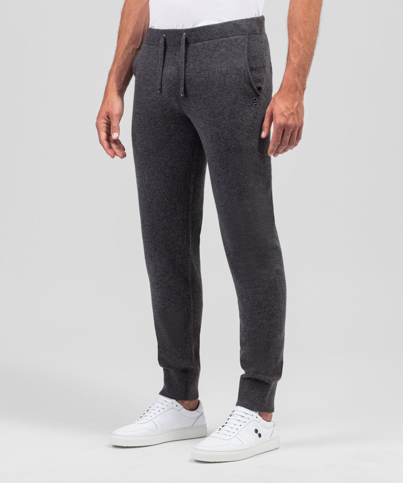 RON DORFF CASHMERE PANTS - DARK GREY MELANGE