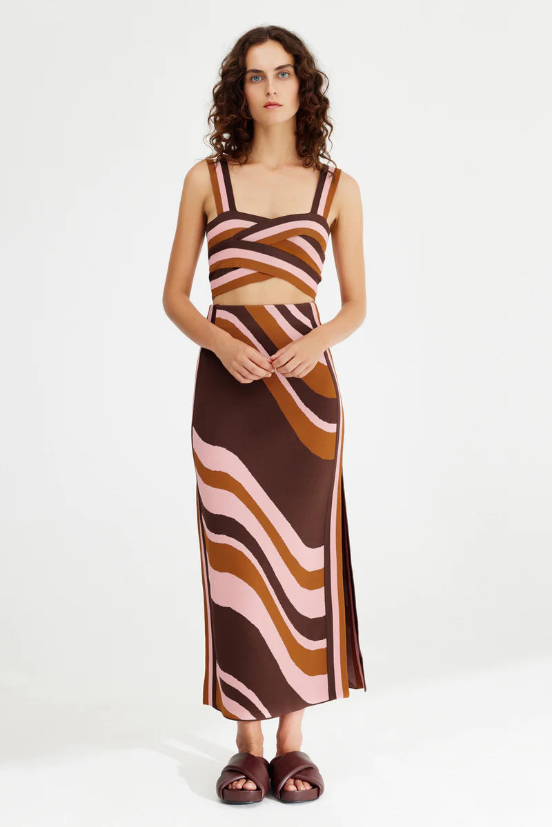 SIGNIFICANT OTHER LEYLA SKIRT - CHOCOLATE SWIRL