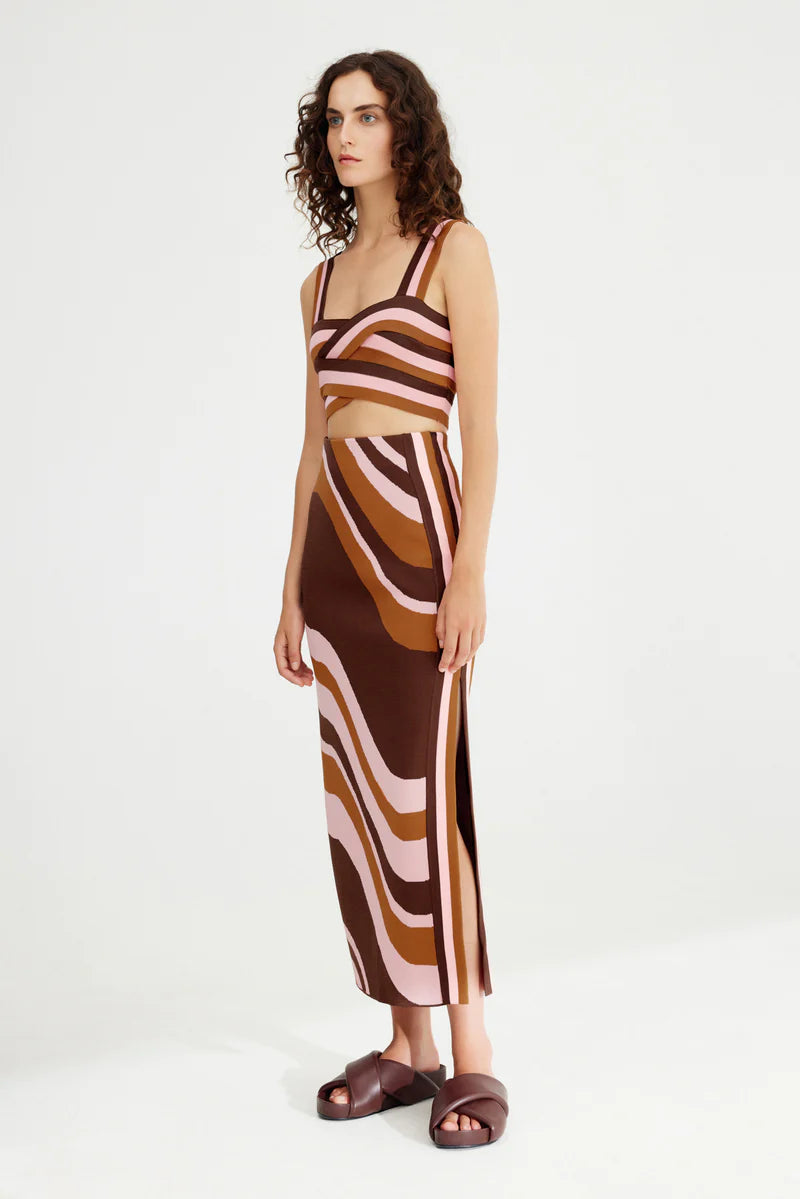 SIGNIFICANT OTHER LEYLA SKIRT - CHOCOLATE SWIRL