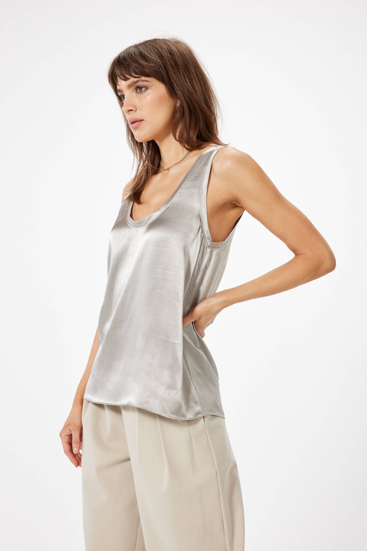 RUE SOPHIE BASIC SATIN TANK - 2 COLORS