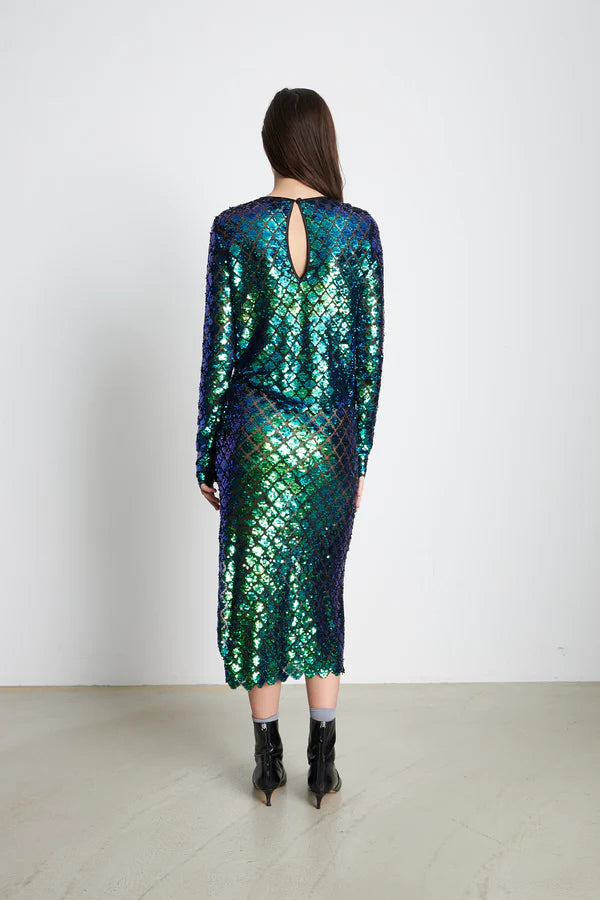 STELLA NOVA DOLORES SEQUINS SKIRT - AQUA BLUE