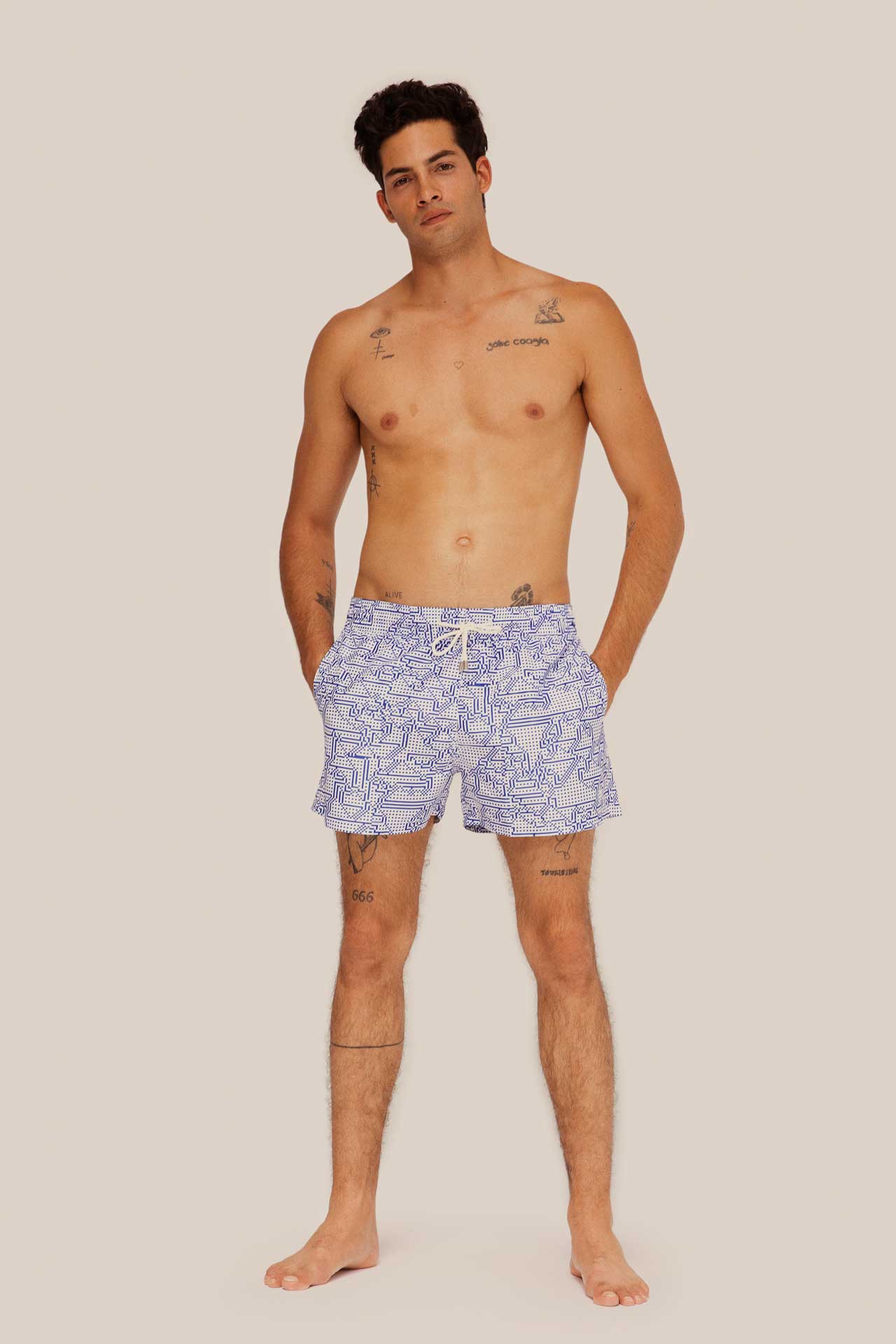 ARRELS BARCELONA CLASSIC SWIM SHORTS - BLUE INCA x CRISTIAN ZUZUNAGA