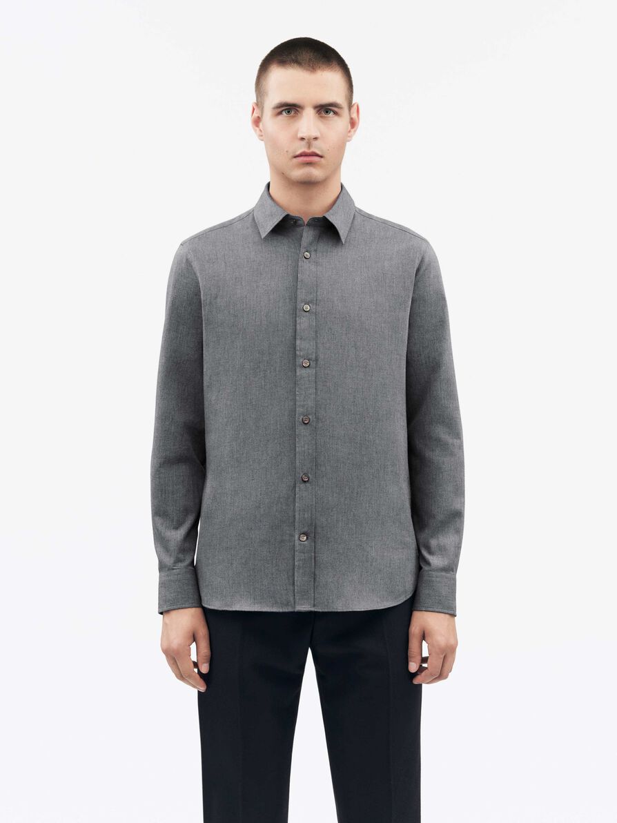 TIGER OF SWEDEN BENJAMINS SHIRT - MED GREY MEL