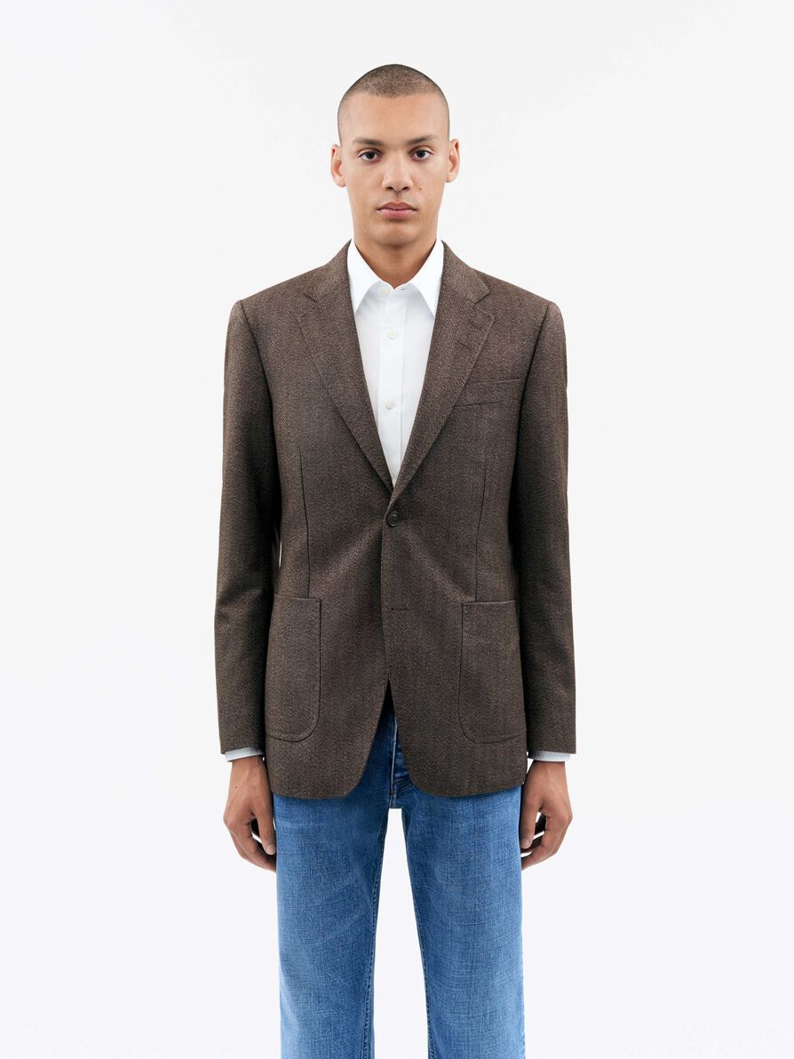 TIGER OF SWEDEN JEFFERY BLAZER HERRINGBONE - COFFEE