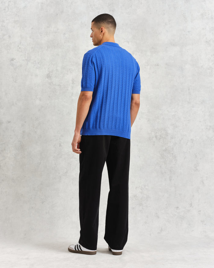 WAX LONDON TELLARO SHIRT - ROYAL BLUE POINTELLE