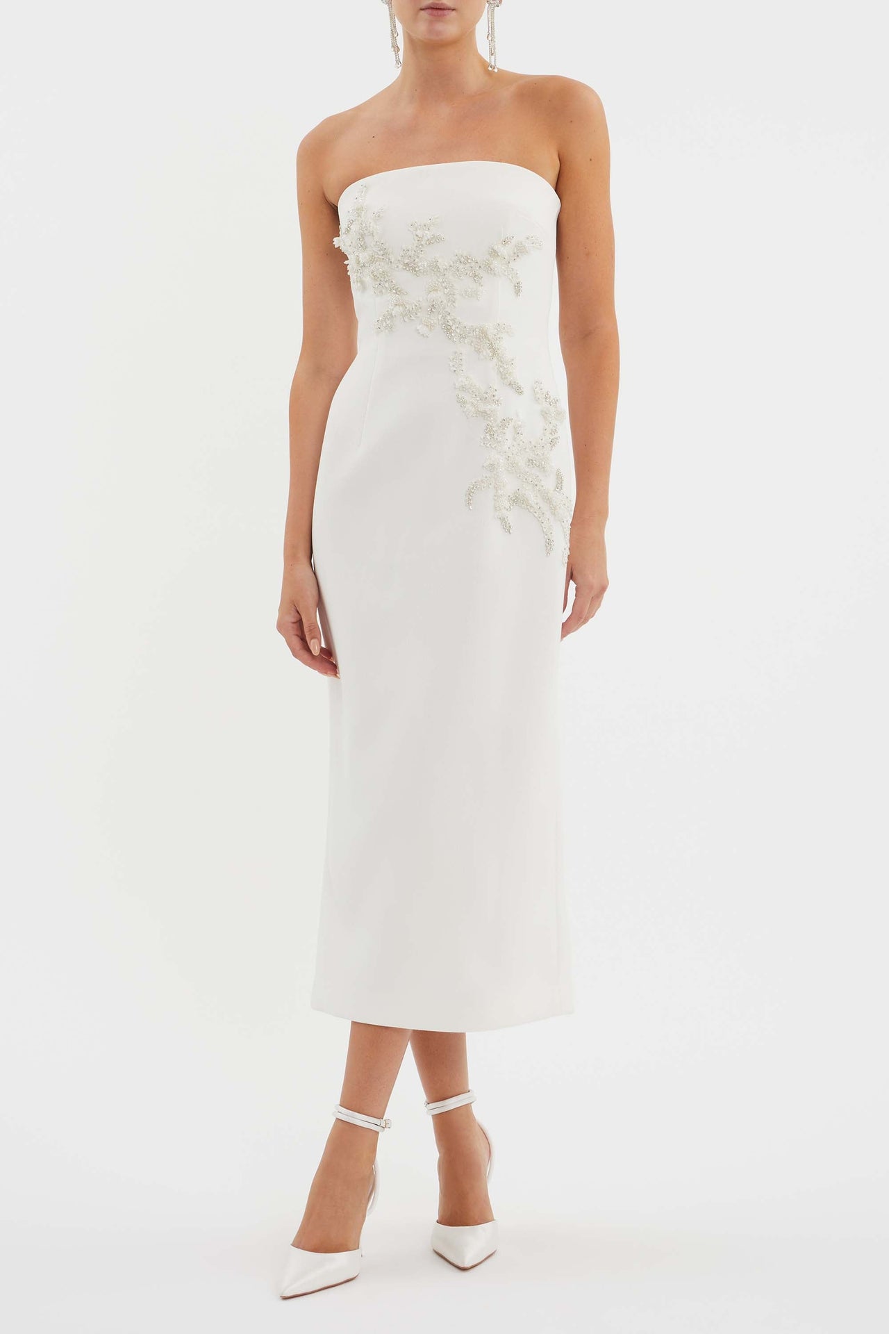 REBECCA VALLANCE TOVE MIDI DRESS - IVORY