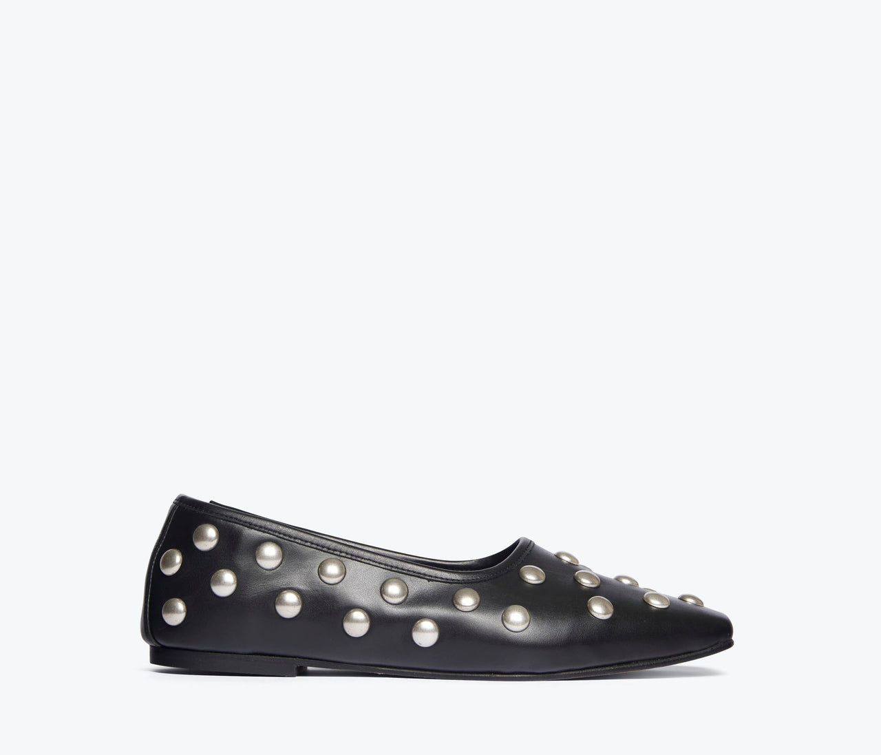 FRĒDA SALVADOR JESSIE BALLET FLAT - BLACK CALF WITH STUDS