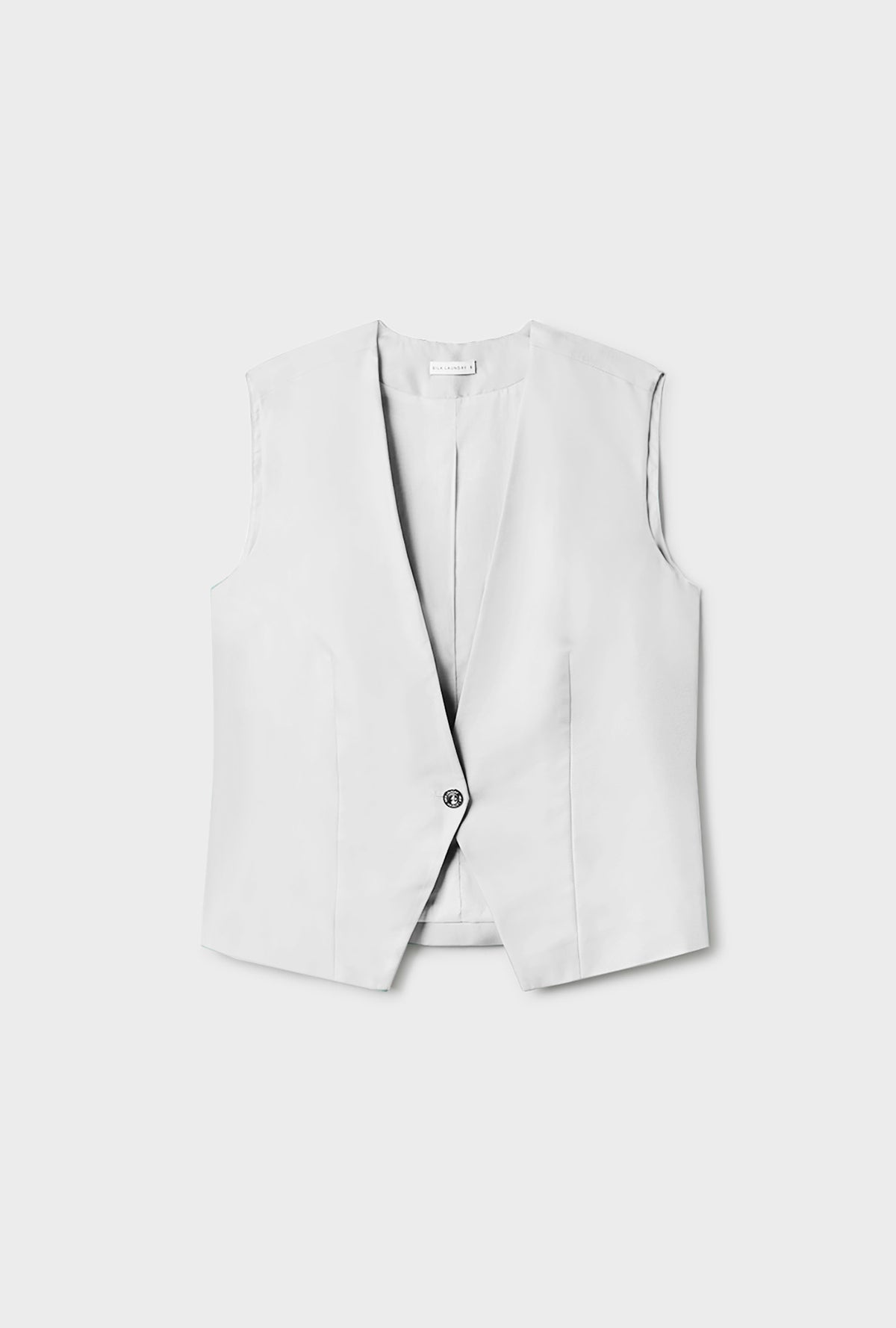 SILK LAUNDRY TWILL SLOUCH VEST - WHITE