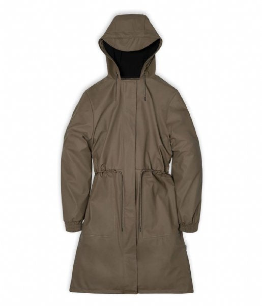 RAINS UNISEX STRING PARKA - WOOD