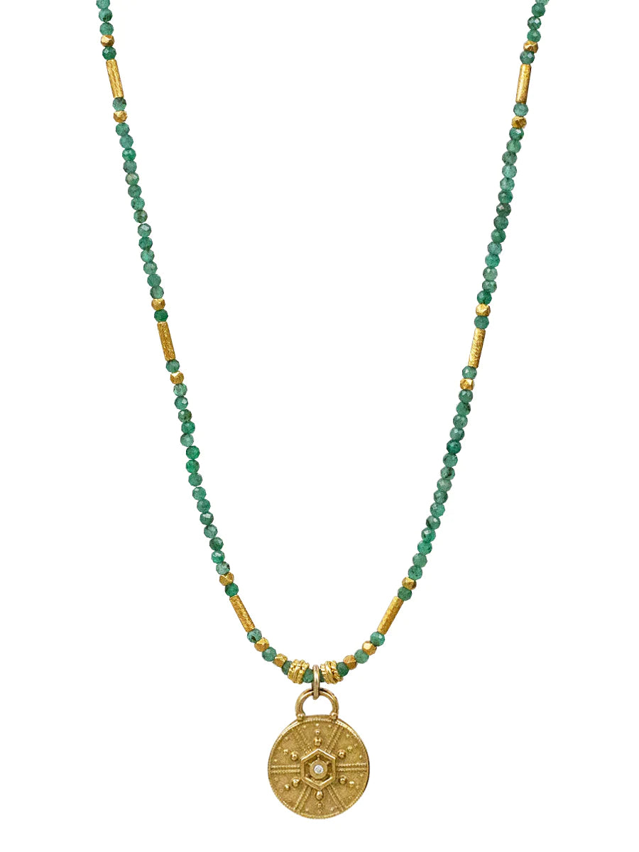 LULU DESIGNS RAINA NECKLACE - EMERALD RAJA