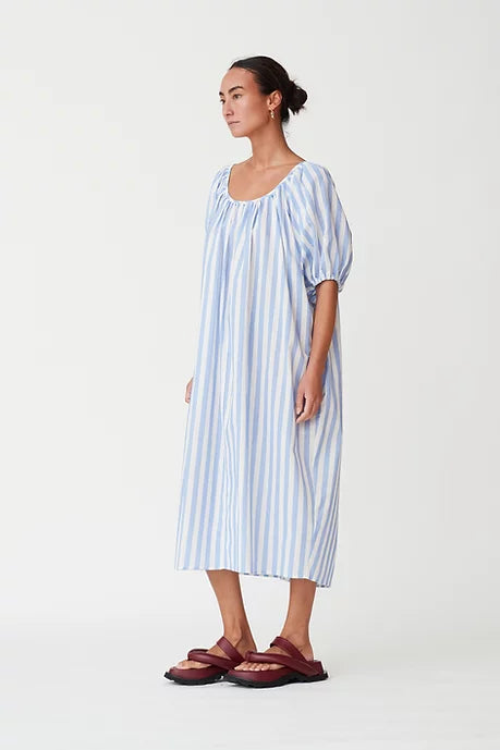 BLANCA EVE DRESS- BLUE STRIPE