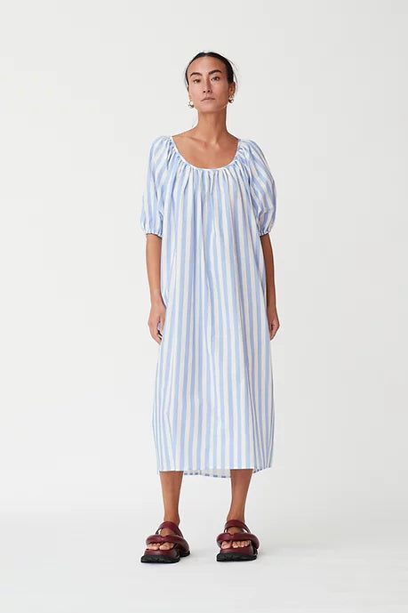 BLANCA EVE DRESS- BLUE STRIPE