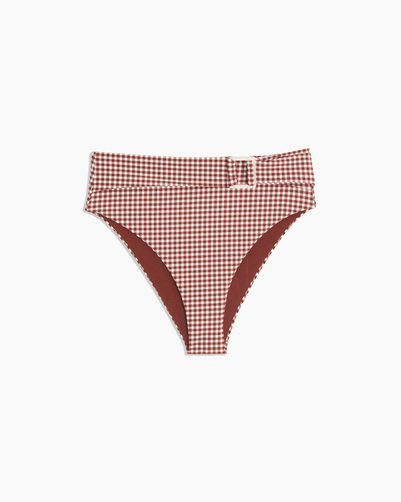 ONIA WOMENS ANAIS BIKINI BOTTOM - PAPRIKA WHITE GINGHAM