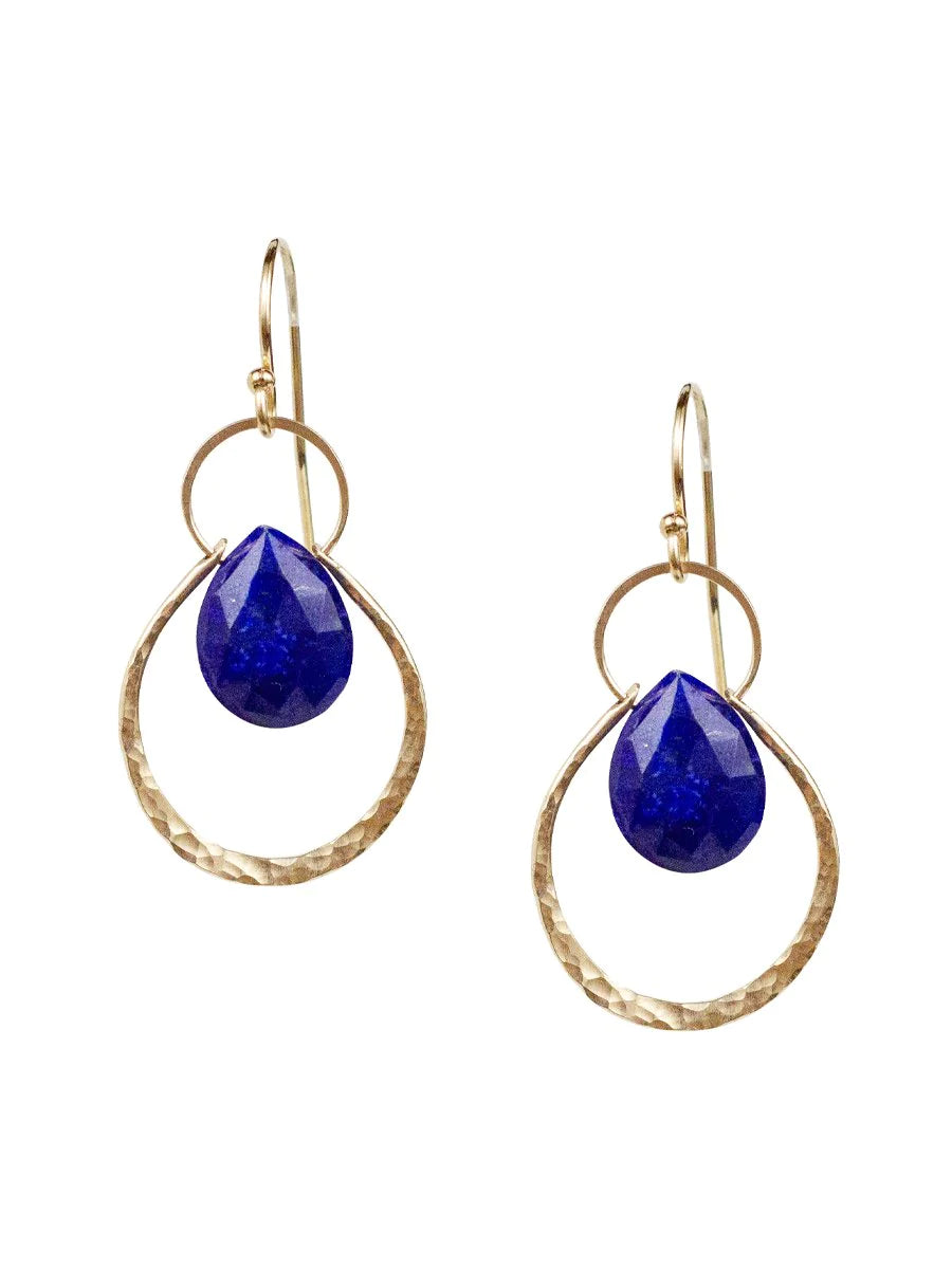 LULU DESIGNS OPHELIA EARRINGS GOLD FILL - LAPIS