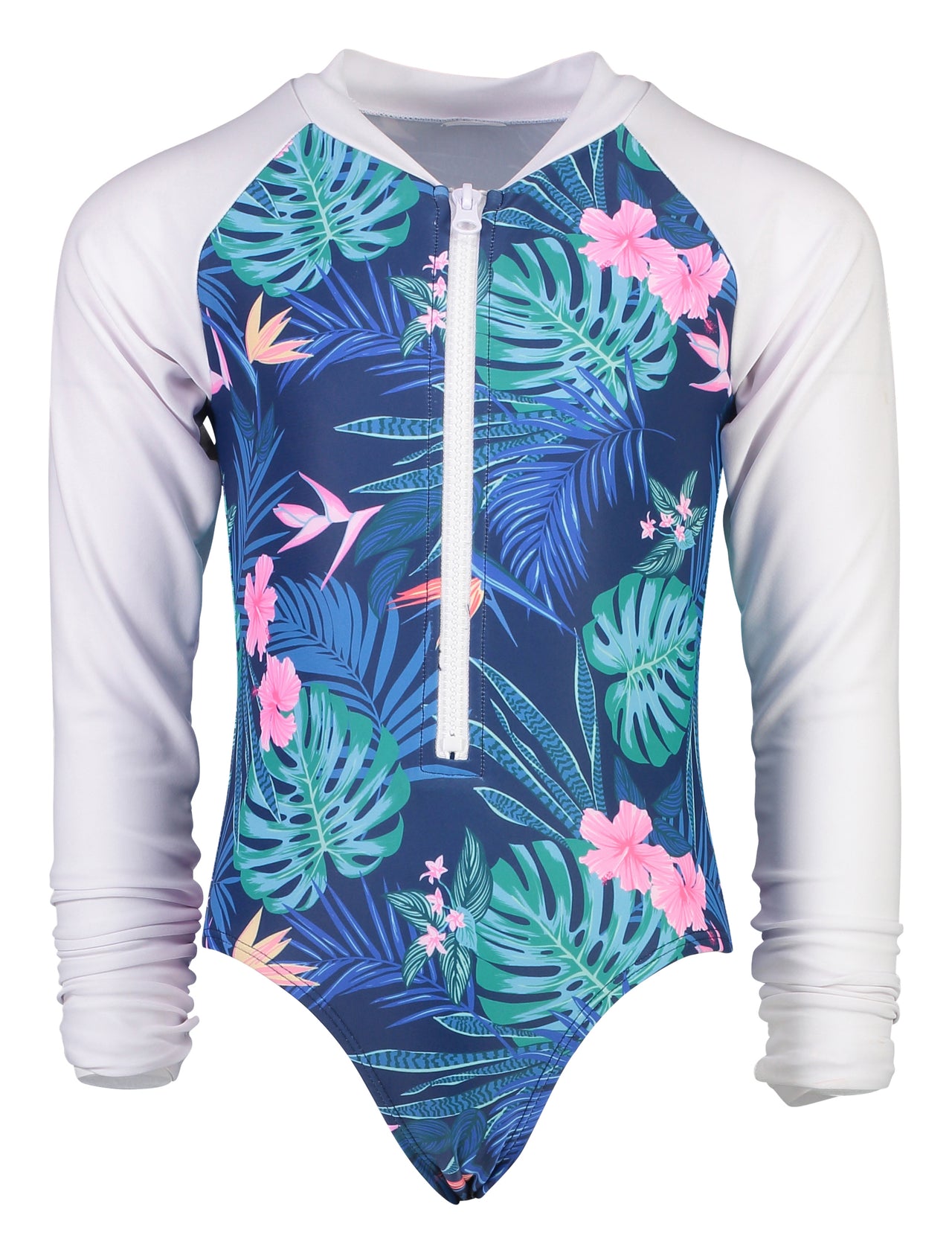 SNAPPERROCK GIRLS RAIN FOREST LS SURF SUIT