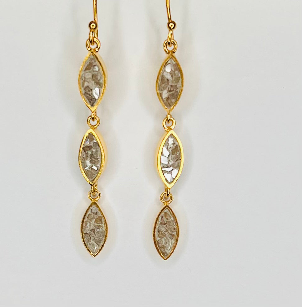 SHANA GULATI NAYIKA TRIPLE DROP EARRINGS- GOLD