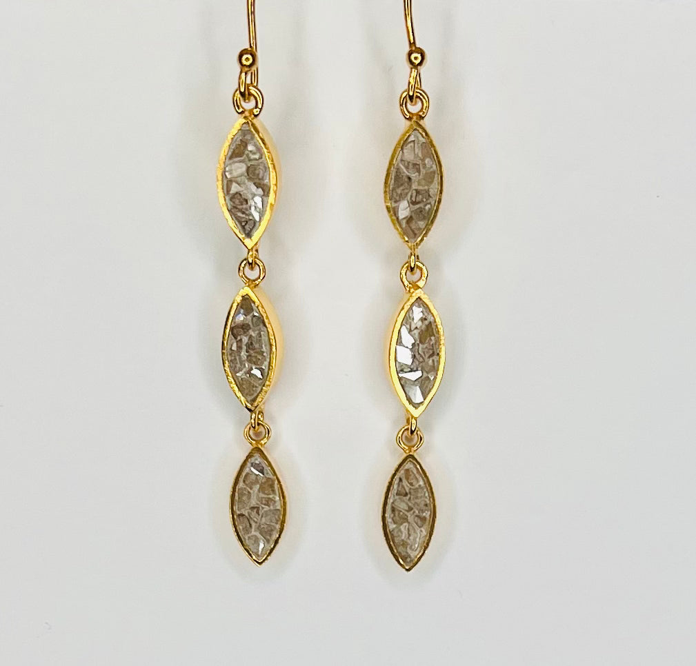 SHANA GULATI NAYIKA TRIPLE DROP EARRINGS- GOLD