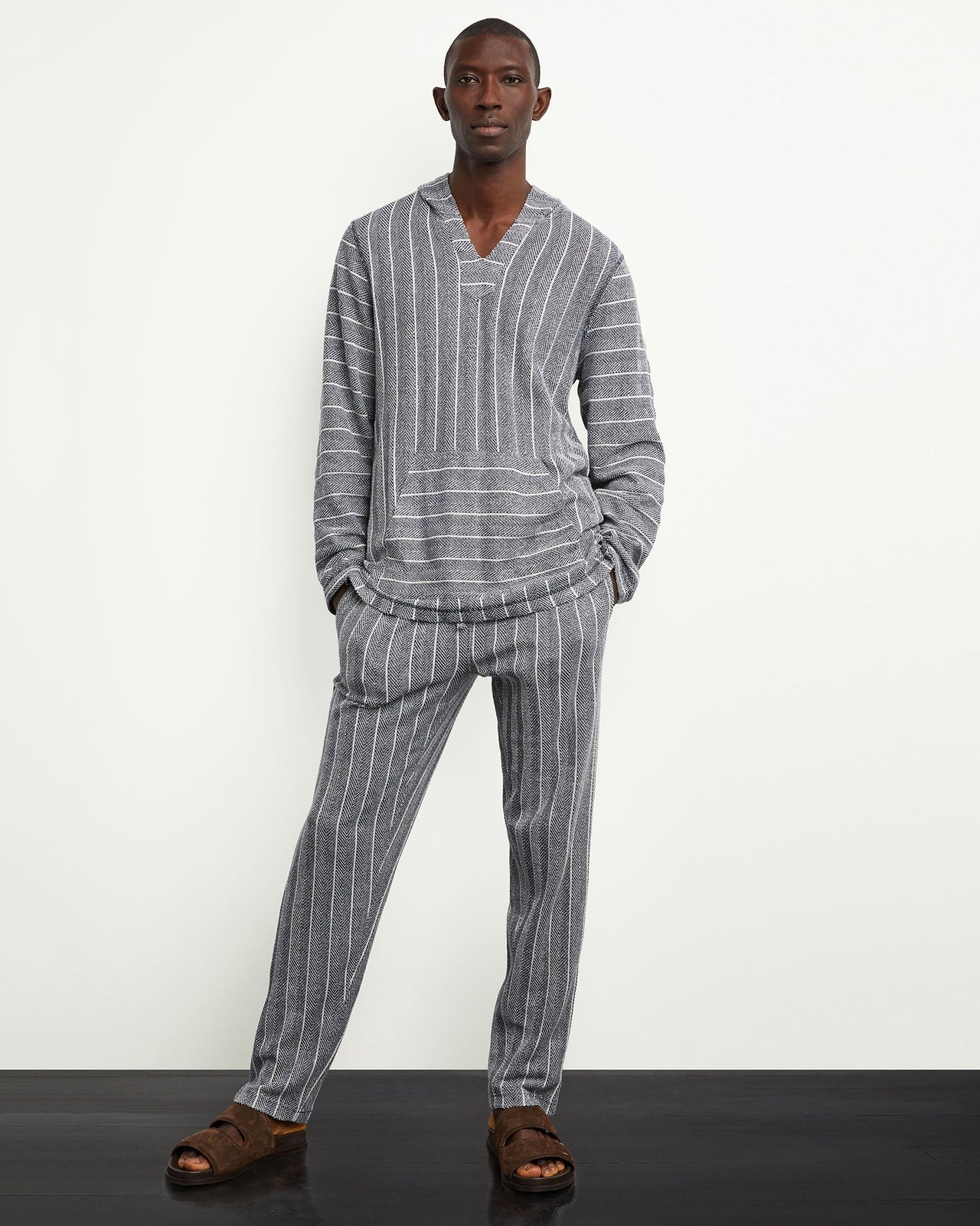 ONIA MENS BAJA HERRINGBONE STRIPE PULL-ON PANT - DEEP NAVY