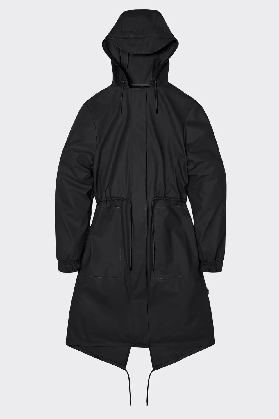 RAINS UNISEX STRING PARKA - BLACK