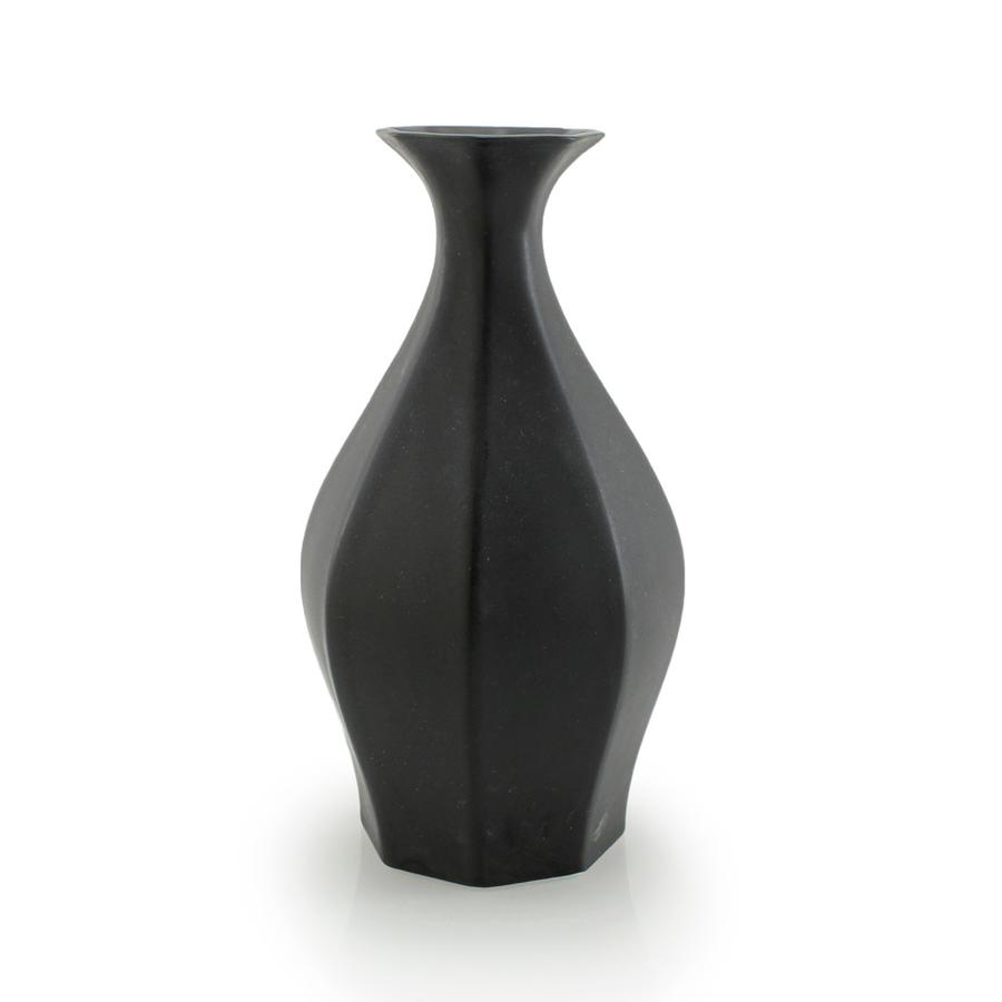 THE BRIGHT ANGLE TABLE VASE- MICA BLACK SATINE MATTE