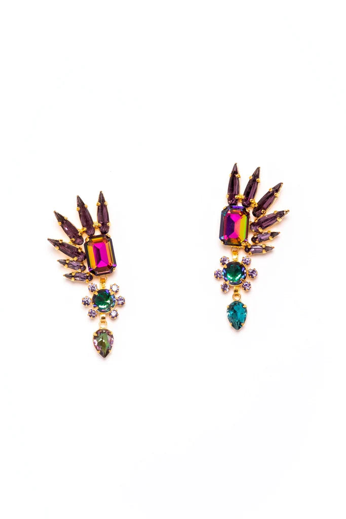 ELIZABETH COLE ABRIELLE EARRINGS - PURPLE