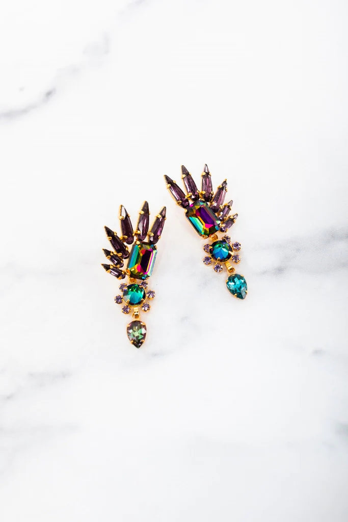 ELIZABETH COLE ABRIELLE EARRINGS - PURPLE