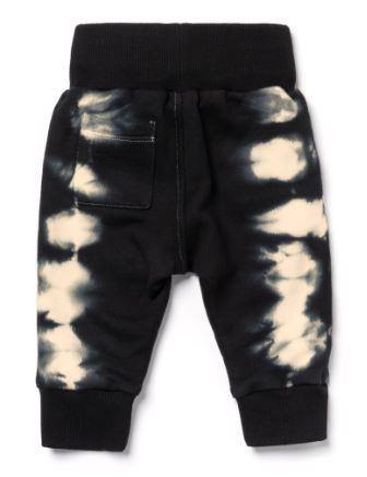 OMAMI MINI TERRY BABY SWEATPANTS - BLACK TIE DYE