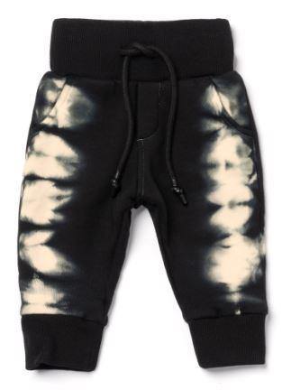 OMAMI MINI TERRY BABY SWEATPANTS - BLACK TIE DYE