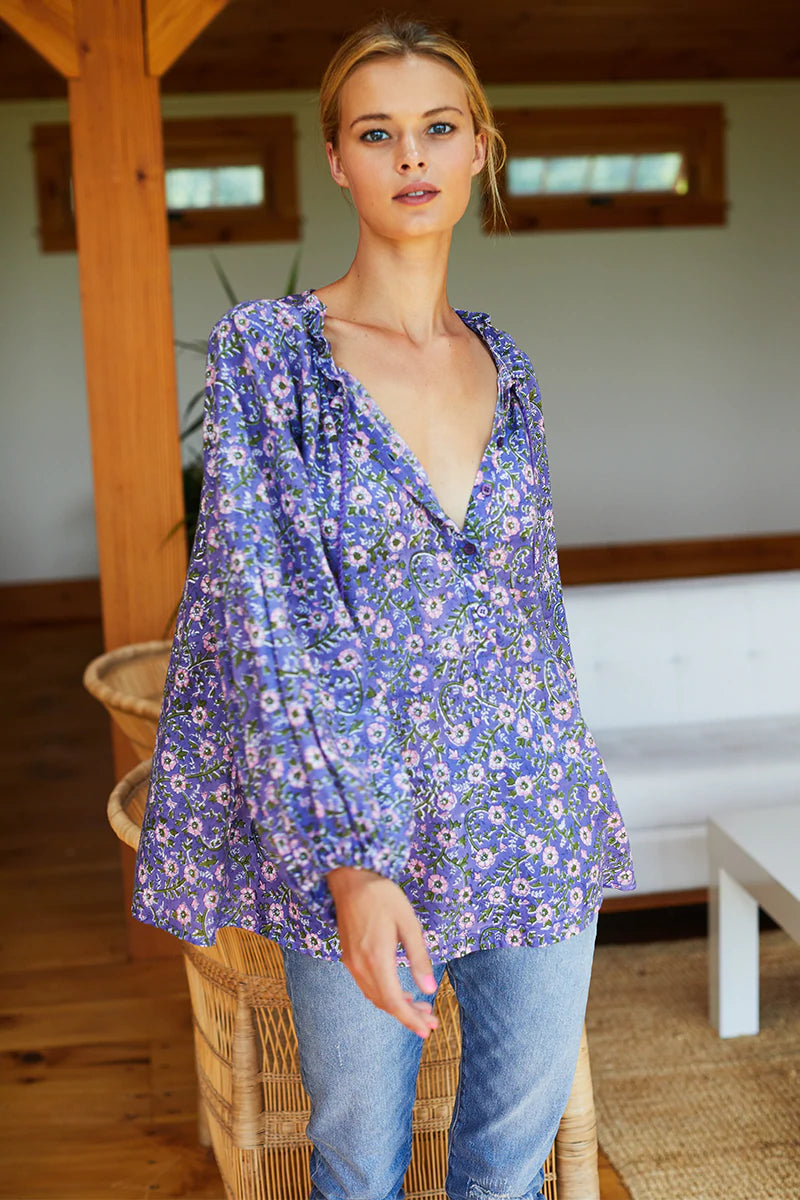 EMERSON FRY BARDOT TOP - IRIS WILDFLOWER ORGANIC