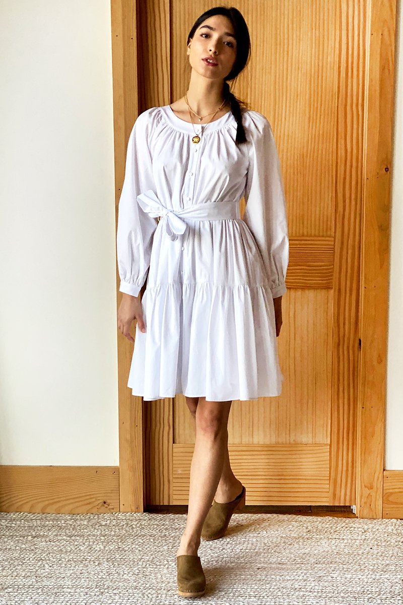 EMERSON FRY ODETTE TIER DRESS - WHITE *FINAL SALE