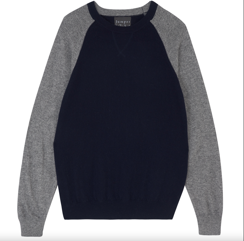 JUMPER1234 SWEAT IN CASHMERE - NAVY & MID GREY