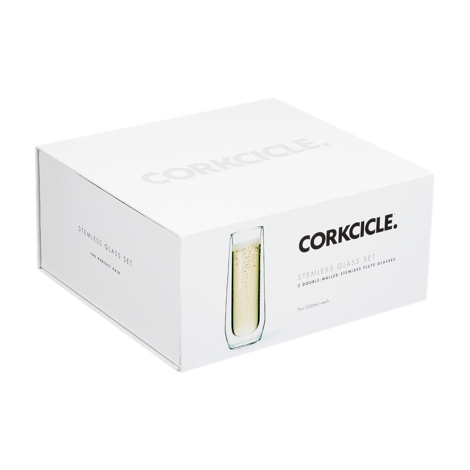 CORKCICLE GLASS FLUTE - 7 OZ DOUBLE PACK