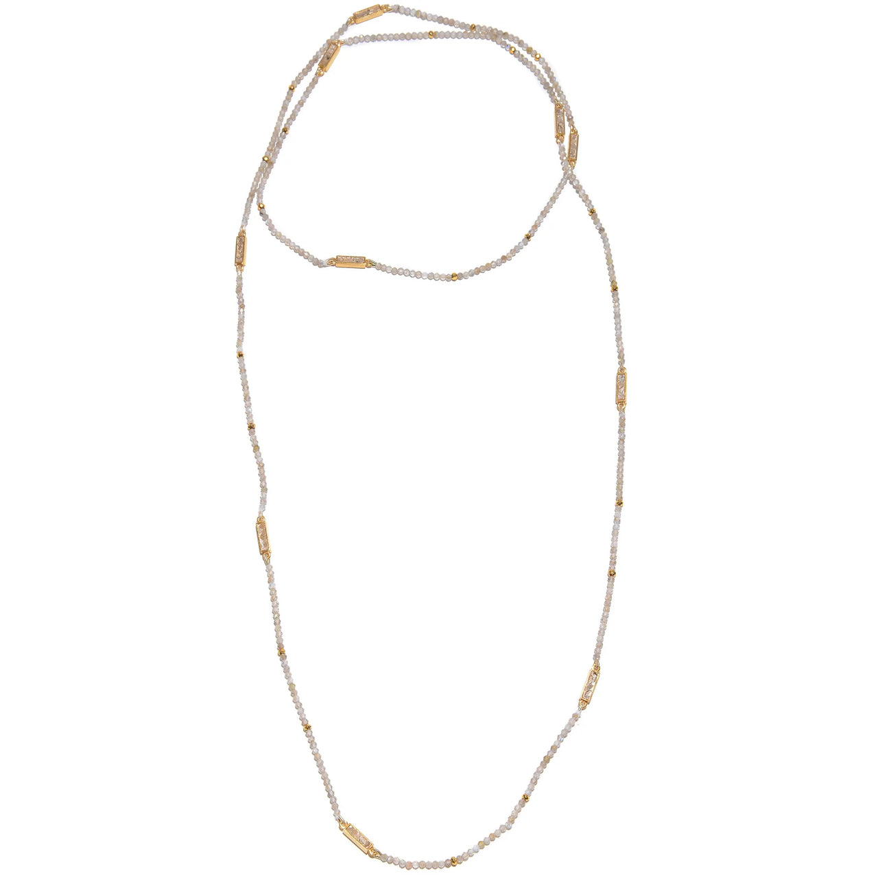 SHANA GULATI ZIRA NECKLACE - WHITE LABRADORITE